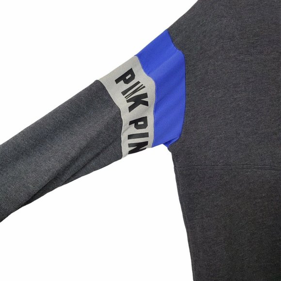 PINK VS Gray Long Sleeve Funnel Neck Sweatshirt S - Picture 9 of 11